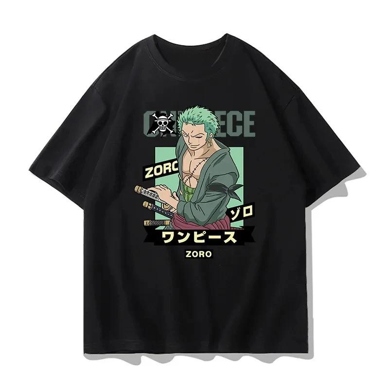 Графическая футболка One Piece Луффи Эйс Аниме Футболка Унисекс Летняя Мода Оверсайз Уличный Повседневный Y2K Топы Уличная Одежда 2026