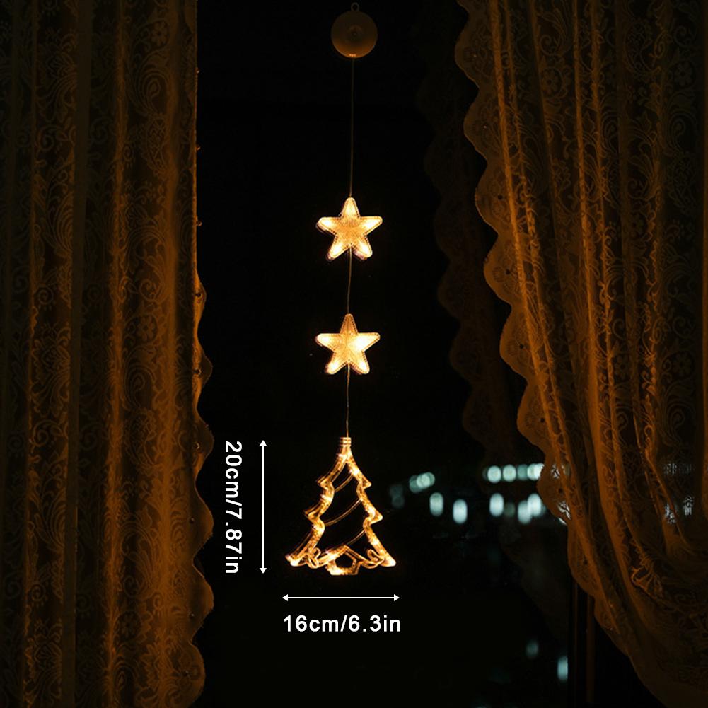 Светодиодные рождественские гирлянды на присоске Классические рождественские фигурки Для помещений и улицы Рождественское украшение окна Для дома Рождественское украшение 2025