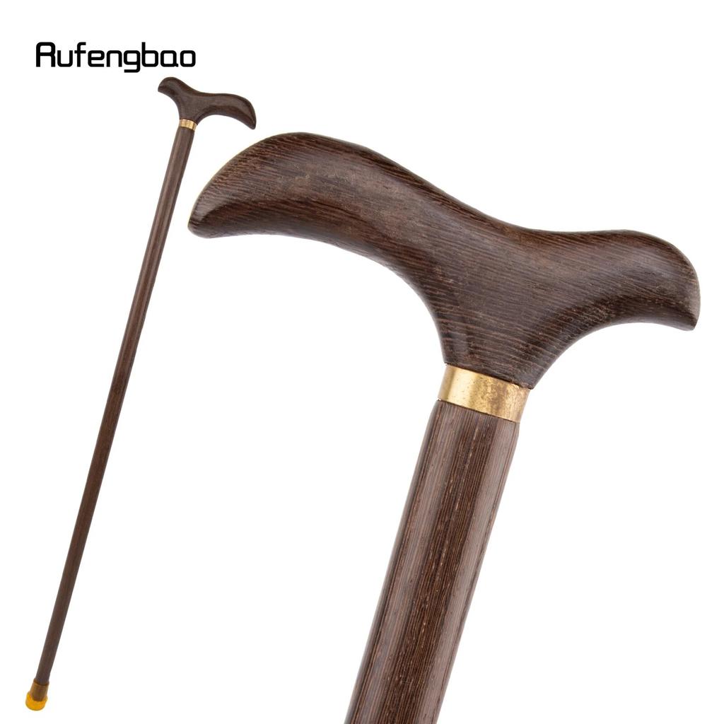 Yellow Wooden Traditional Single Joint Walking Stick Decorative Cospaly Party Wood Walking Cane Halloween Mace Wand Crosier 97cm