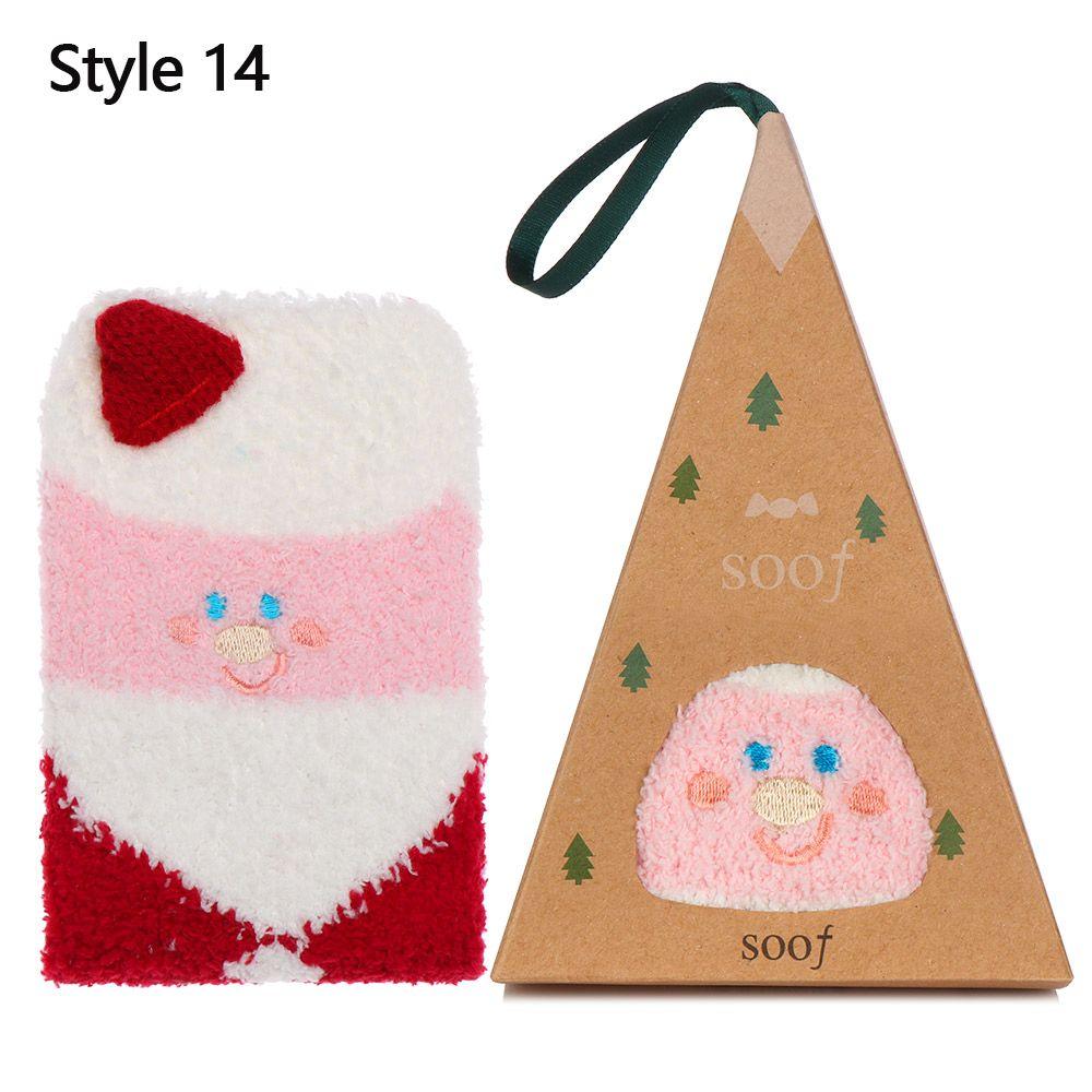 Нескользящие 3D Пушистые Зимние Теплые Подарочные Носки с Коробкой Напольный Чулок Коралловый Флис Носок Рождественские Носки