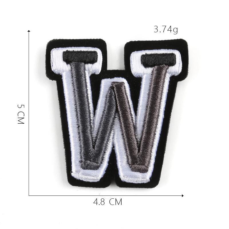Duoku Embroidery 26 English Letters Three-Dimensional Embroidery Hat Emblem Badge Ironing Velcro Patch Clothing Accessories Cloth Sticker