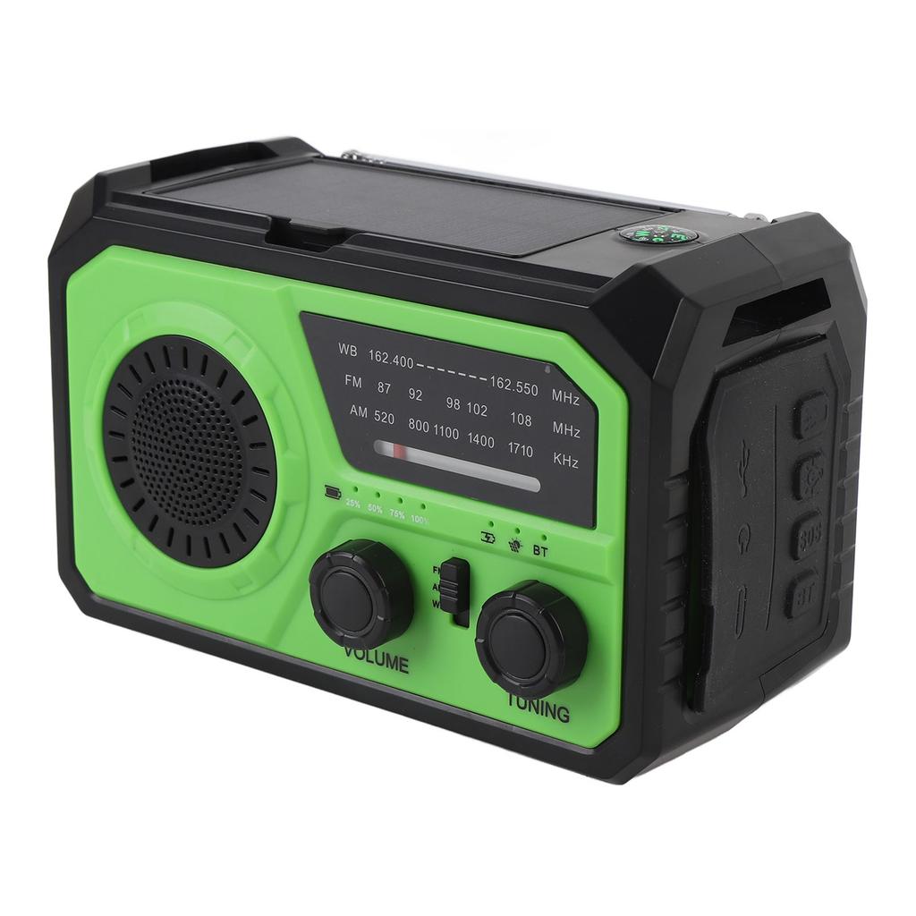 Аварийное радио 16000 мАч Тип C с питанием от солнечной батареи, ручная зарядка, метеорологическое радио с функцией напоминания SOS