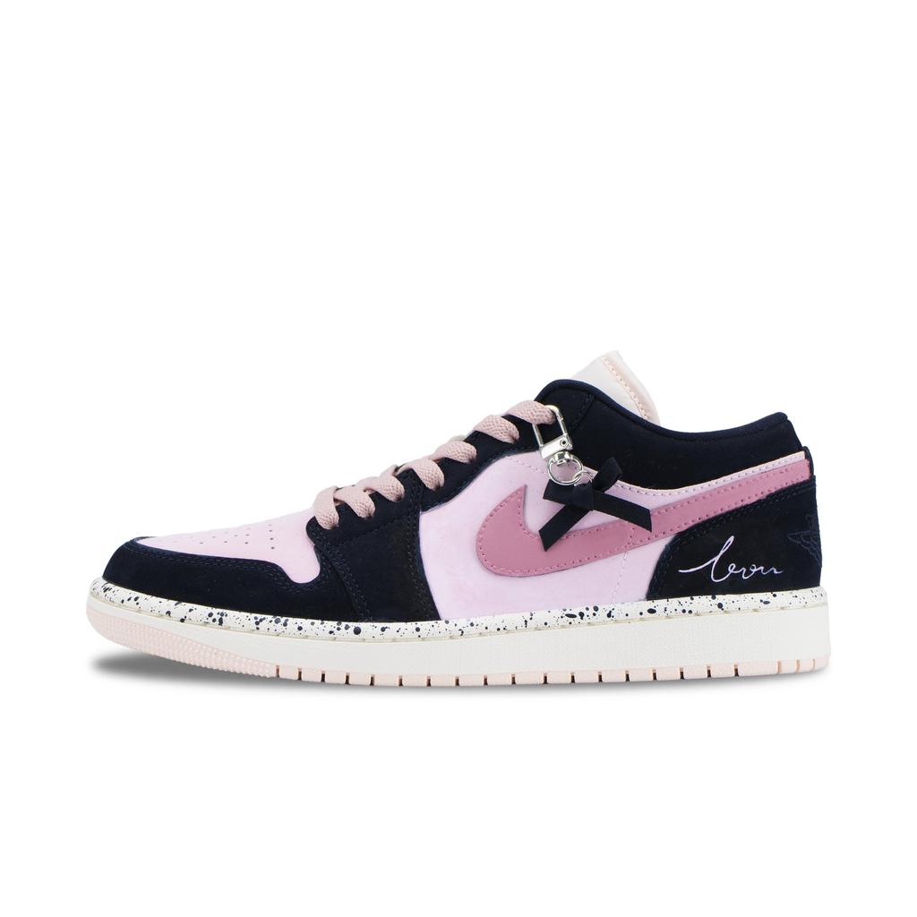 Jordan Air Jordan 1 Sweet Berry Island Амортизация, Износостойкие Низкие Винтажные Баскетбольные Кроссовки Унисекс Черный Розовый DC0774-003(Команда836-)