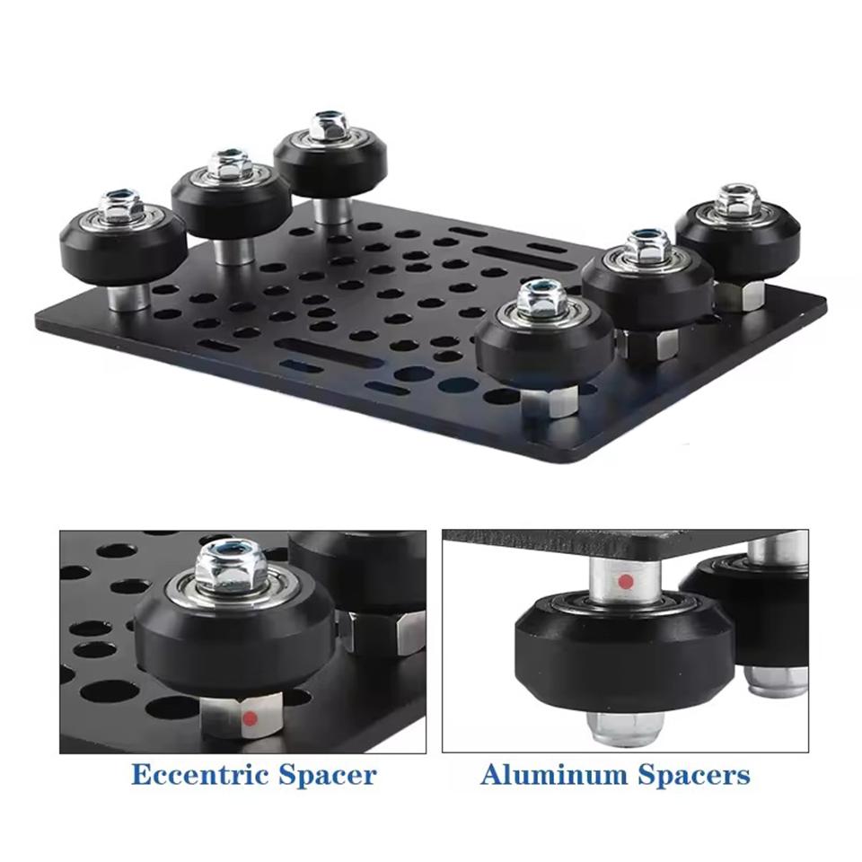 Детали 3D-принтера 20-80 мм Набор портальной пластины V-образного паза с 6 колесами для черного алюминиевого V-образного паза Набор Solid V POM для деталей станка с ЧПУ