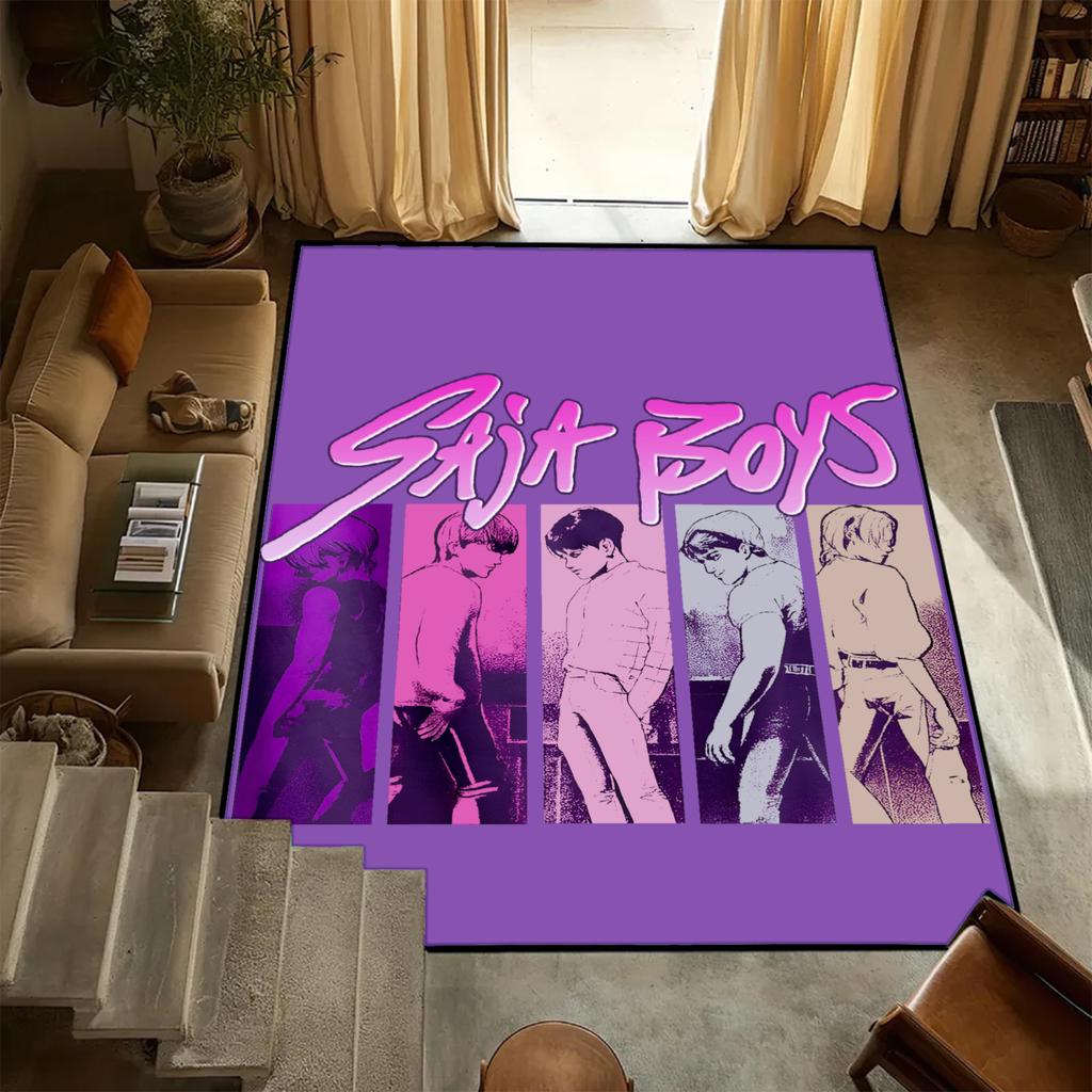 D-Demon H-Hunters Carpet K-POP Flannel Rug Bedroom Decor Kid Nonslip Carpet Floor Mat Surface Comfortable Carpet Birthday Gift