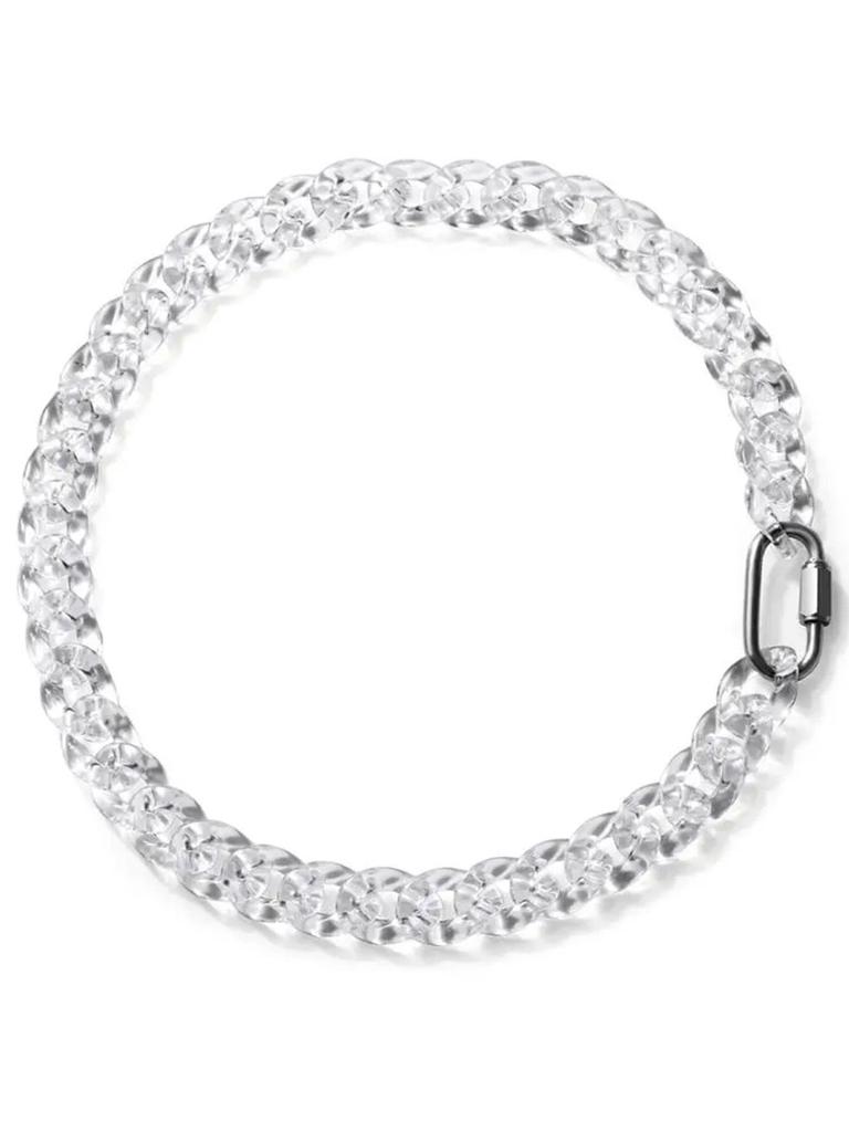 Unisex Trendy Hip-Hop Transparent Acrylic Necklace with Insurance Buckle