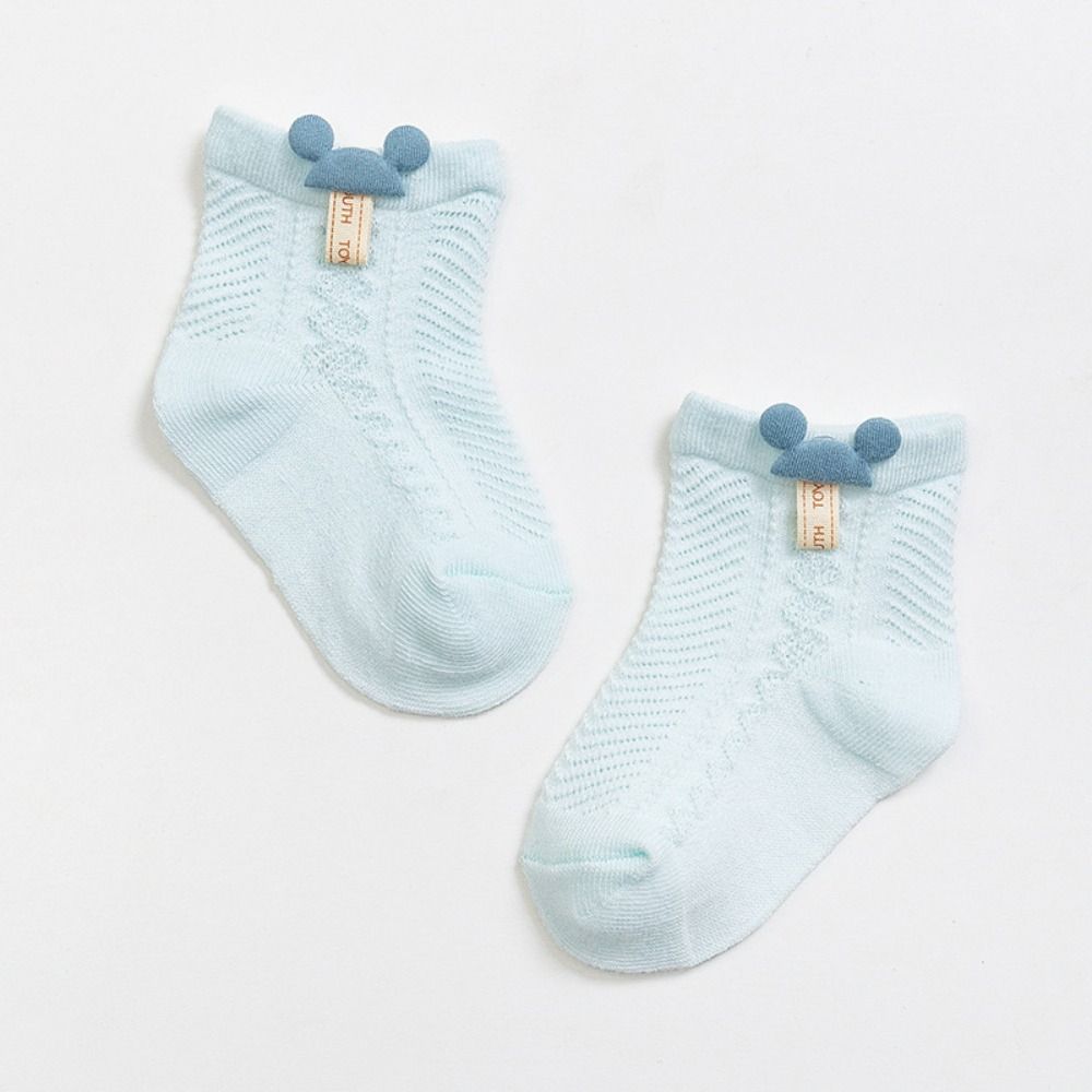Хлопковые чулки для новорожденных, однотонные короткие носки, модные сетчатые носки