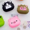 Мини Маленький Кошелек для Животных Однотонный Сумка для Хранения Кабеля для Данных Милый Мультяшный Силиконовый Кошелек для Монет Мужской