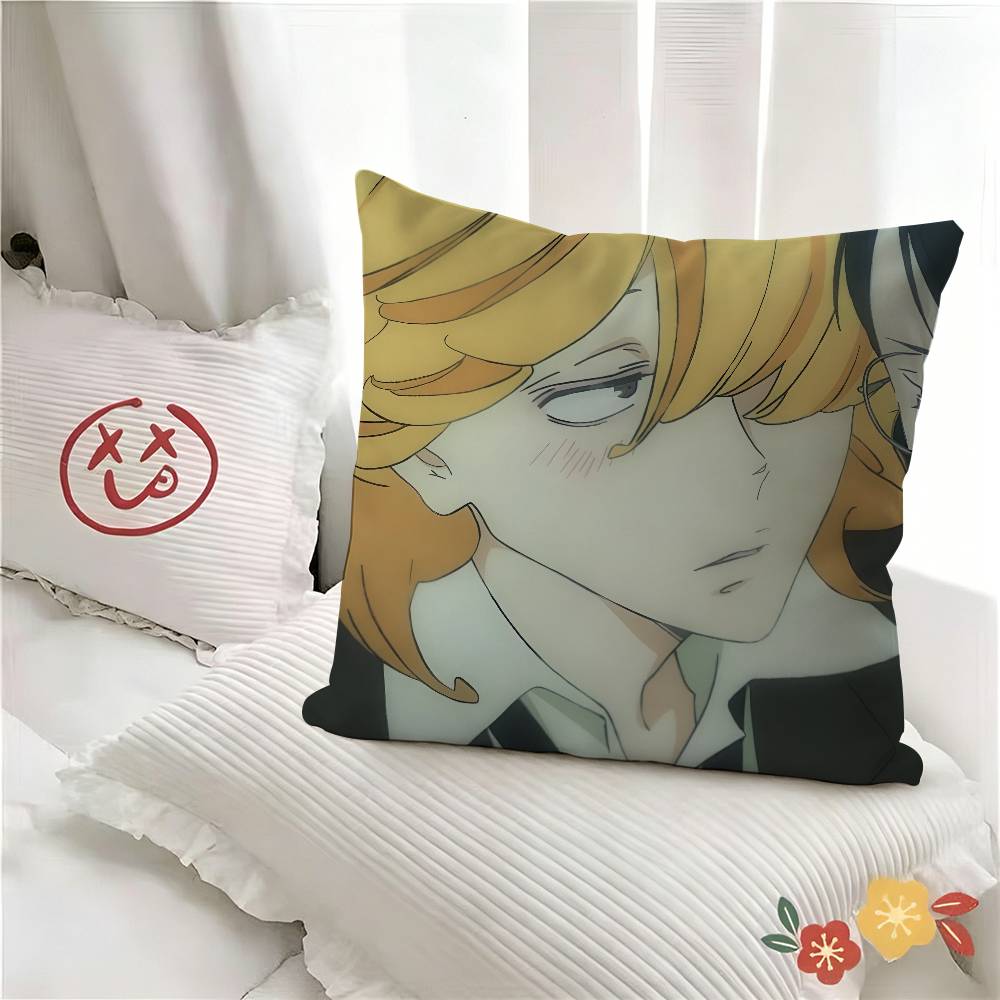 pc Anime Doukyuusei Rihito Sajo Hikaru Kusakabe Pillow Case Fashion Square Pillowcase Bedroom Sofa Room Ins Decoration Leisure