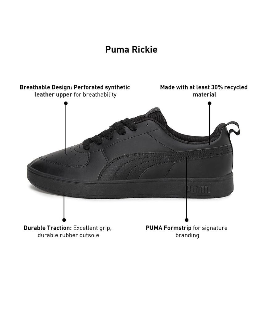 Puma Ricky Унисекс 2024 Puma Black Размер см Кроссовки, 387607, Взрослый, Весенне-летний цветовой вариант, Черный/Puma (03), 25,0