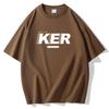 S-5XL KER Мужская свободная футболка с короткими рукавами 100% хлопок