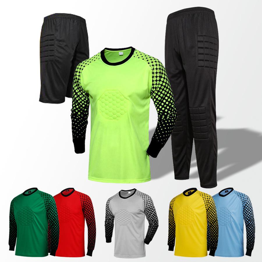 Long Sleeve Padded Goalkeeper Jersey Set for Adults and Kids