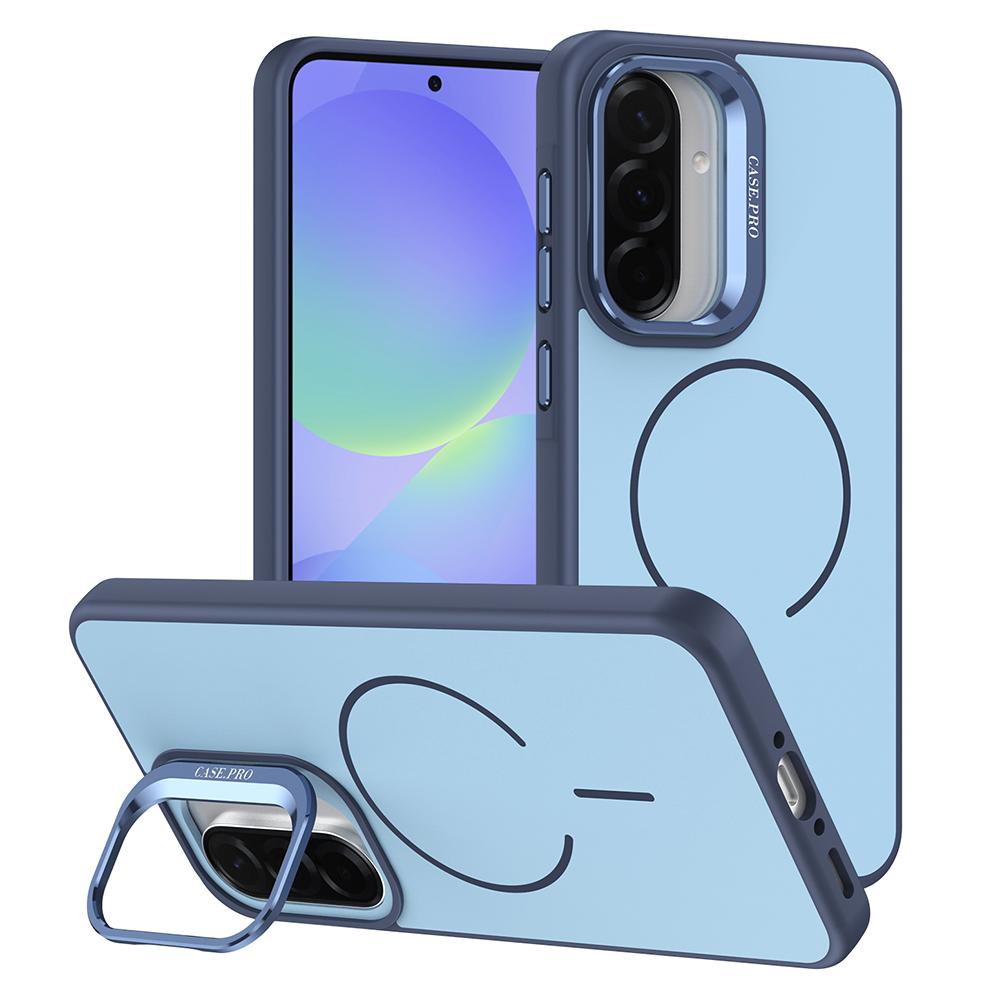 For Samsung Galaxy A15 5G / 4G Case Skin-touch PC + TPU Magnetic Phone Cover with Lens Frame Kickstand