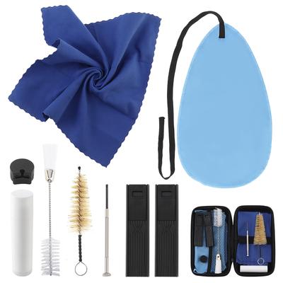 Набор для чистки кларнета 10 шт. Все в 1 Набор для ухода и обслуживания с внутренней тканью, щеткой для мундштука, пробковой смазкой, кейсом для хранения