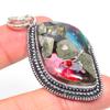 Natural Dichroic Glass Gemstone 925 Sterling Silver Gift Pendant 2.40" o7C75