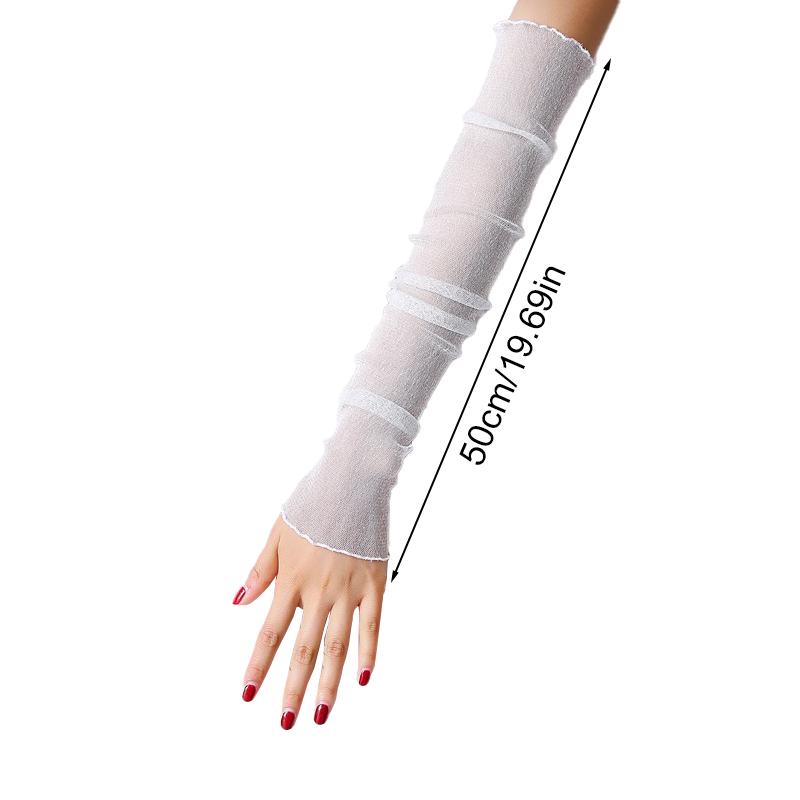 1Pair Sunscreen Sleeve Summer Netting Outdoor Lace Sleeve Edge Ultraviolet-proof Sun Protection Multiple Colors Ice Sleeve