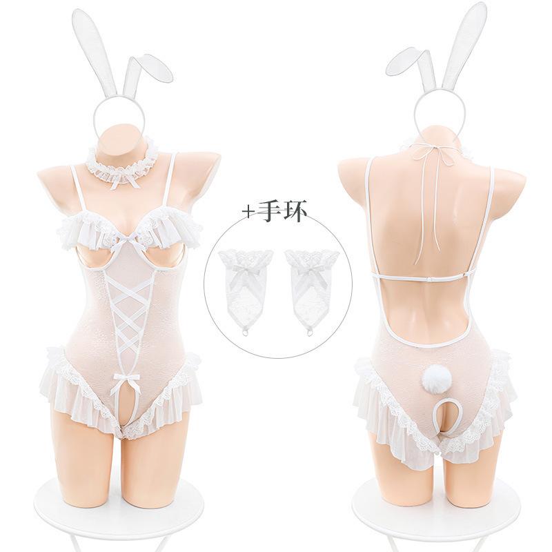 Sexy underwear tight seduction sexy bunny open crotch exposed chest perspective free uniform suit passion cute woman