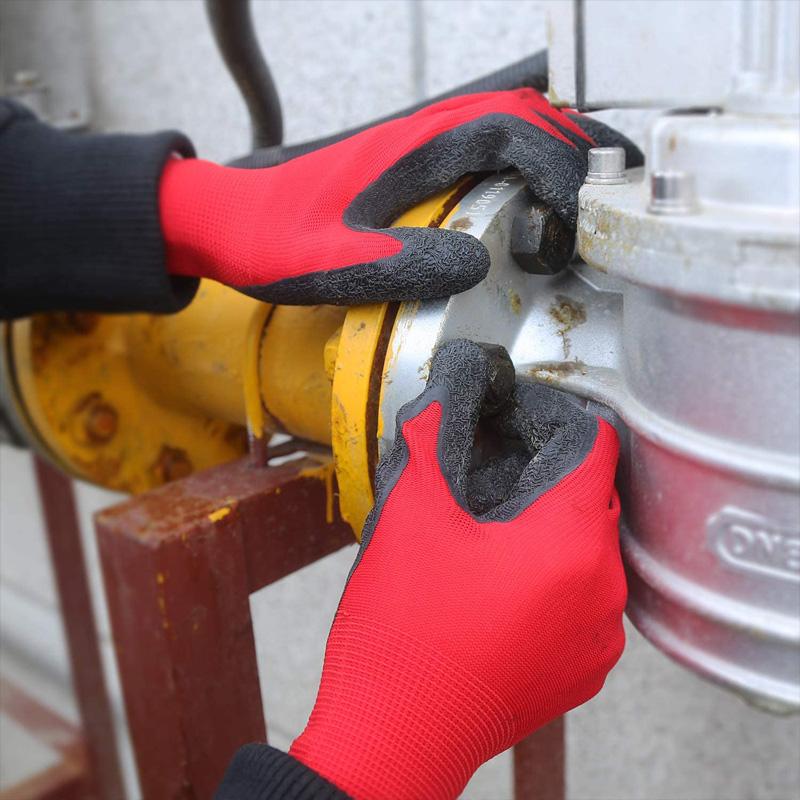 24 шт./12 пар латексных защитных рабочих перчаток для строительства, садовой промышленности, полиэфирных перчаток для мужчин и женщин