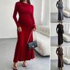 New Women'S Clothing Daily Temperament Elegant Casual Pure Desire Sexy Printed Jumpsuit Long Skirt Light Dress High-End Party Dress