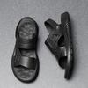 Fashion Leisure Walk Men's Leather Sandals Comfortable Summer Slippers Versatile Fashion Beach Flats Outdoor Wading Aqua Shoes Slippers