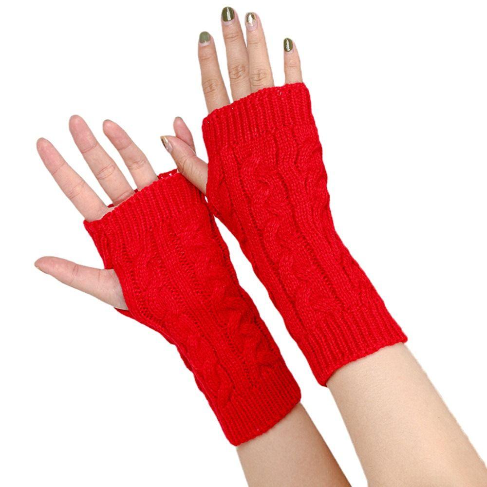 Twists Gloves Winter Gloves Outdoor Riding Mittens Half Finger Gloves Knitted Gloves Outdoor
