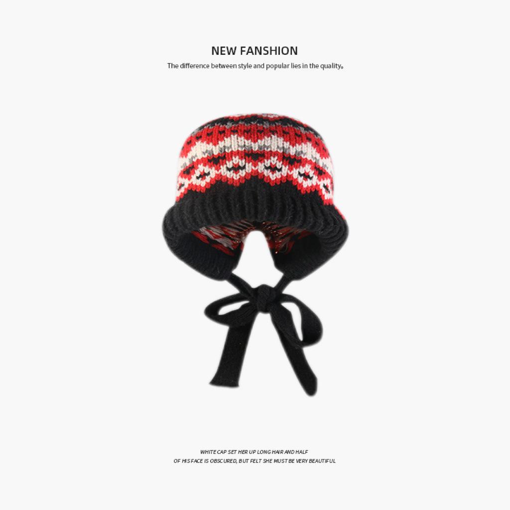 Women's Woolen Beanie with Ear Protection and Plush Lining - Ideal for Big Head Circumference, Small Face, Autumn/Winter