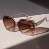 Шампань Коричневые Солнцезащитные очки с большой оправой Женские Модные Солнцезащитные очки от солнца Дизайнерские Брендовые Разноцветные Солнцезащитные очки Женские Винтажные