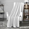 CALIN White Flannel Blanket 140x200 Cm, by Soleil d'Ocre