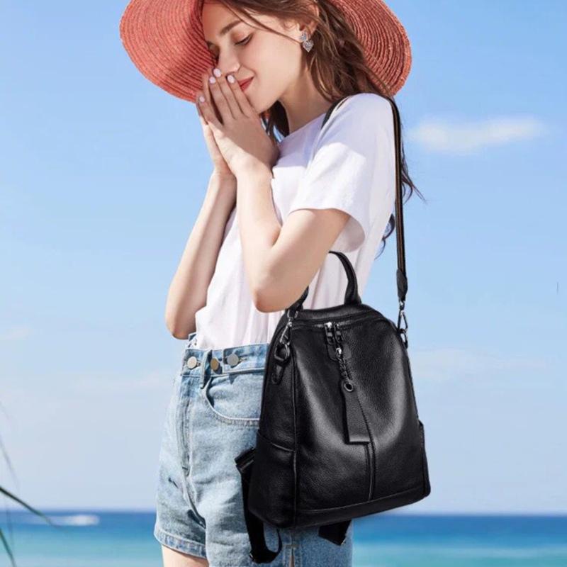 Первый слой из коровьей кожи рюкзак женская сумка большой вместимости модная корейская версия всего, что есть рюкзак для мам