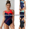 Sporty Colorblock One-Piece Triangle Bikini for Women – Professional Racing Swimsuit (European & American Style)