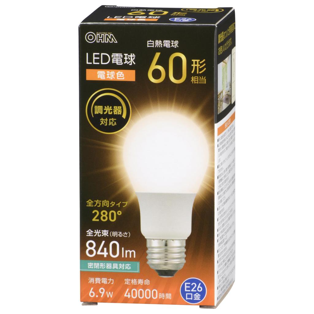Светодиодная лампочка OHM, цоколь E26, эквивалент 60 Вт, с регулируемой яркостью, теплый белый OHM Electric LDA7L-GD AG5 06-5486