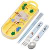 Children's Lunch Box Trio Set Chopsticks Spoon Fork Kids Cutlery Antibacterial Treatment Easy To Open Sliding Type Made In Japan Curious George