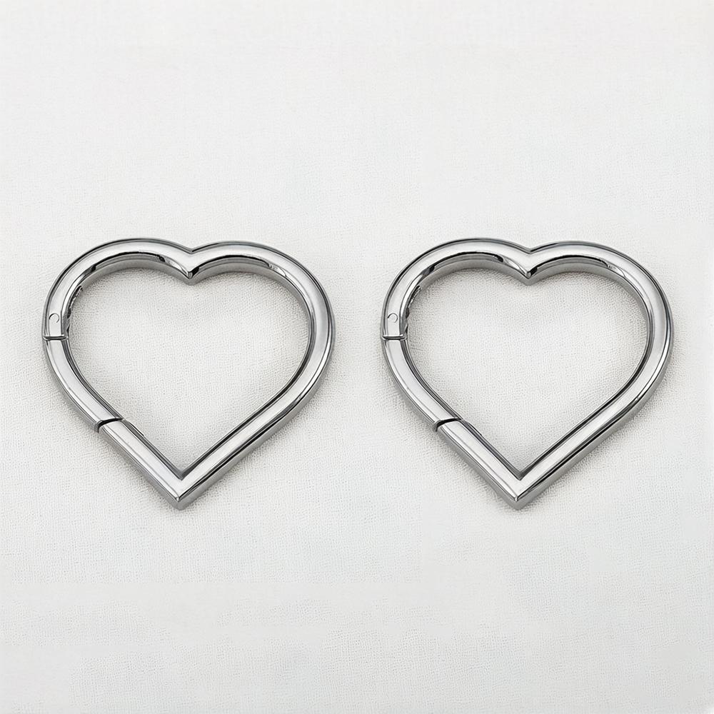 2Pcs 1Pc Charm Stainless Steel Buckle Heart Circular Connector DIY Necklaces Jewelry Making Lobster Buckle Accessories Wholesale