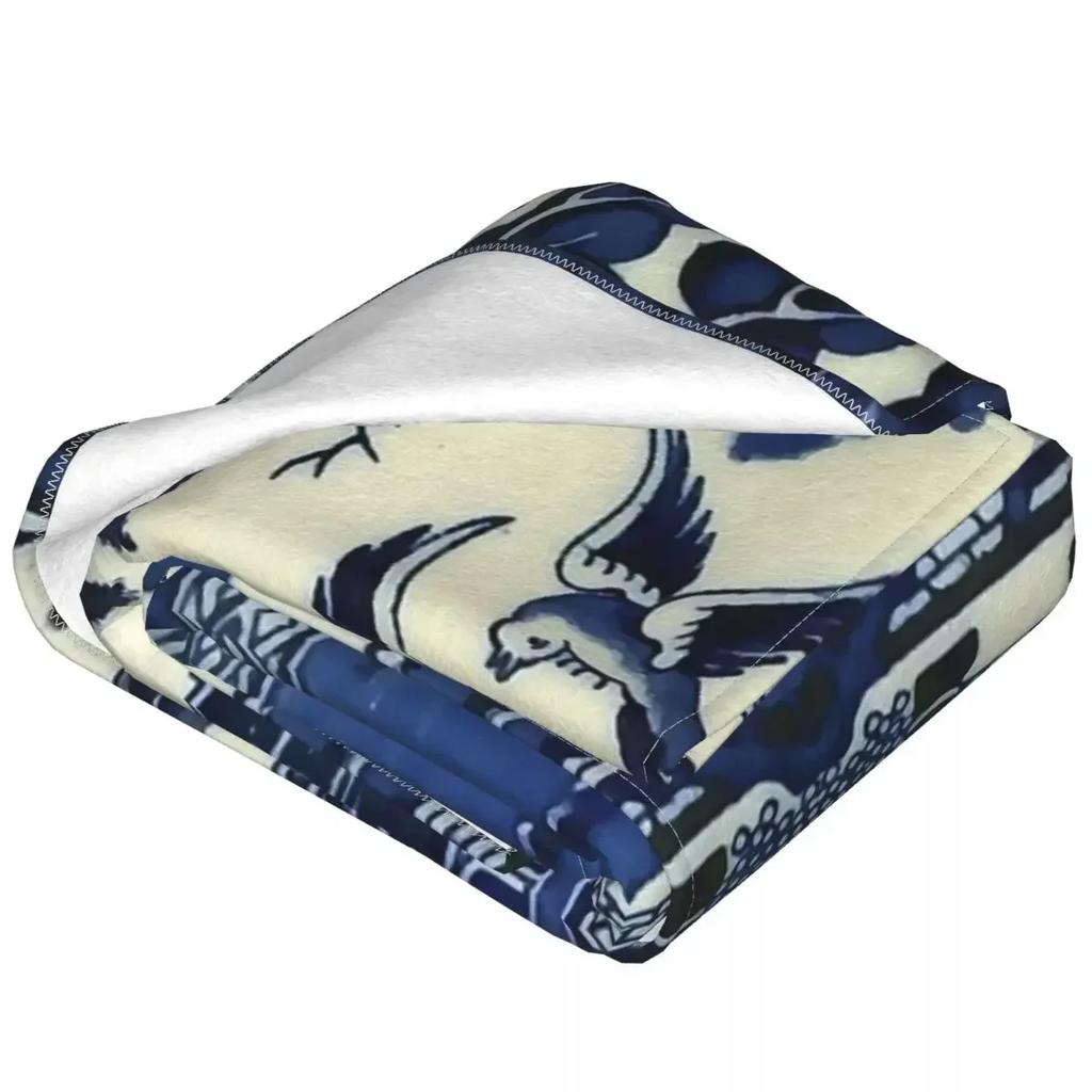 Антикварные ивовые изделия, восточные одеяла из ткани «туаль», бархатные весенние синие делфтские многофункциональные тонкие одеяла для кровати, коврик для автомобиля