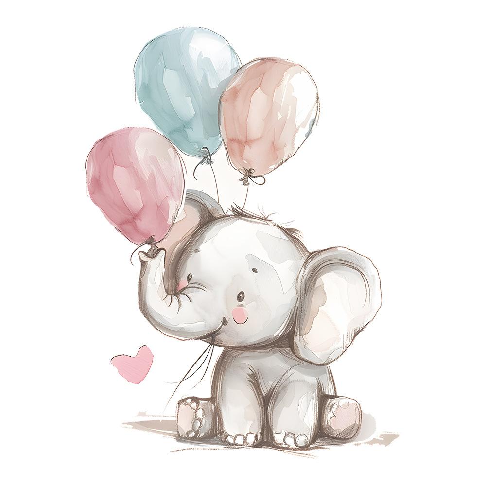 Наклейки на стену с изображением медведя, слона, воздушного шара, звезды, для детской комнаты, украшения фона спальни, самоклеящиеся наклейки на стену