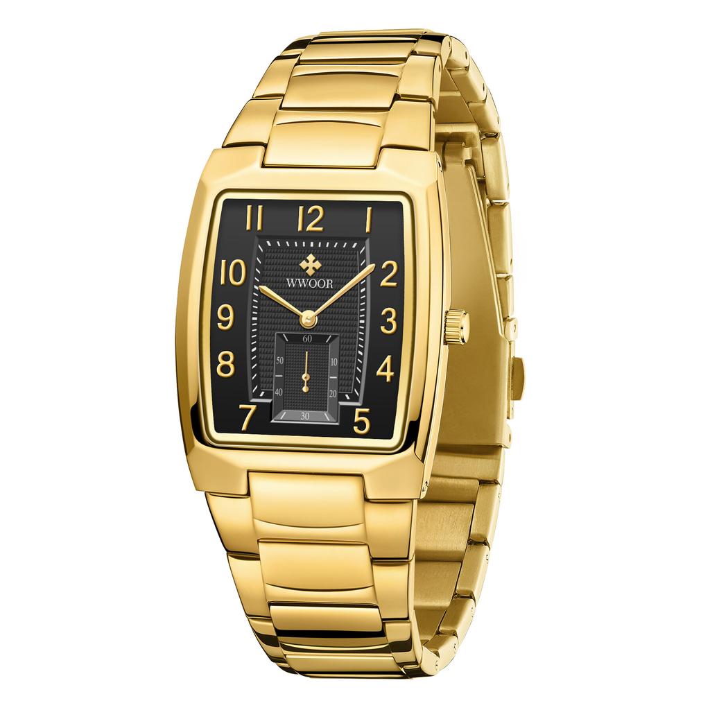 WWOOR New Gold Women Watches Creative Steel Women's Bracelet Wrist Watches Ladies Square Waterproof Watch