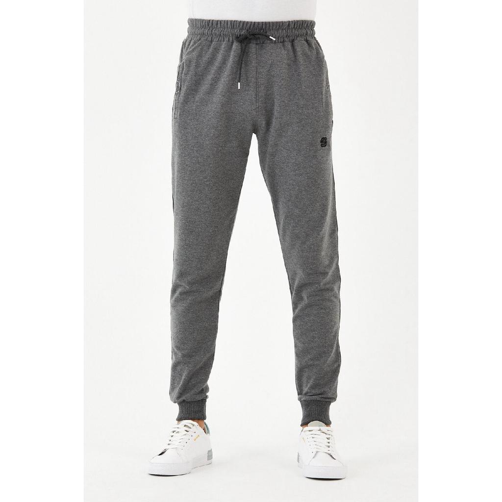 Men's Sweatpants, Skinny Leg, Elastic Waist, Back Pocket, Elastic Zipper, Compact Combed Cotton