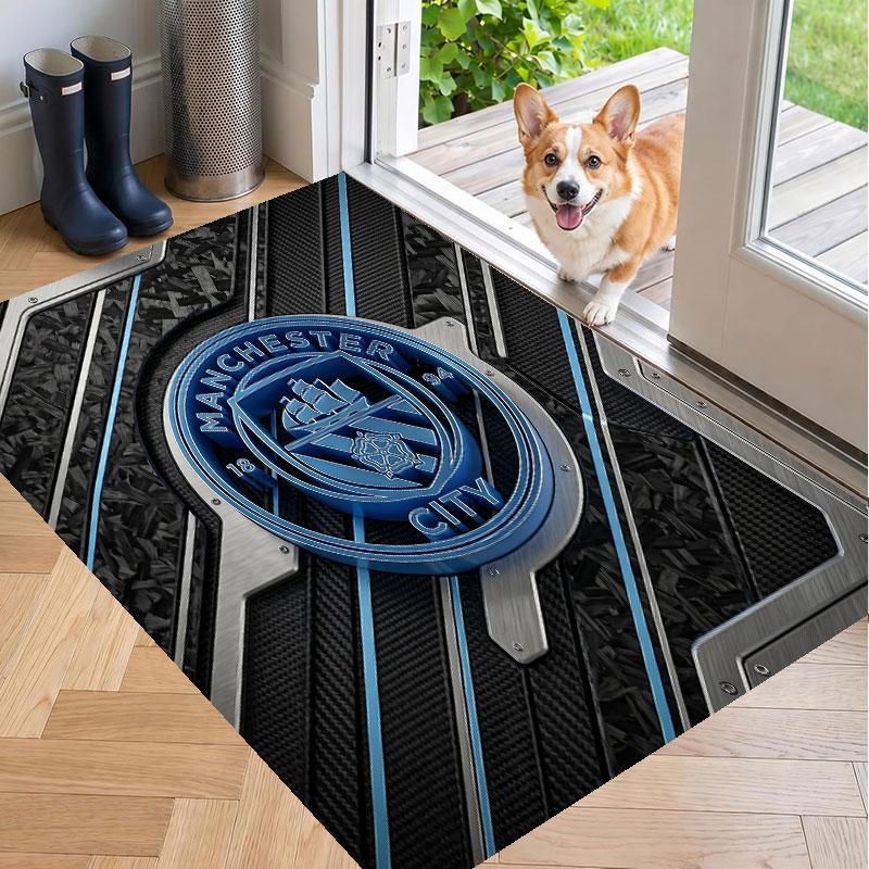 Soft Floor Carpet Manchester City Pattern Area Rug Decorative Mat For Home Room Decoration
