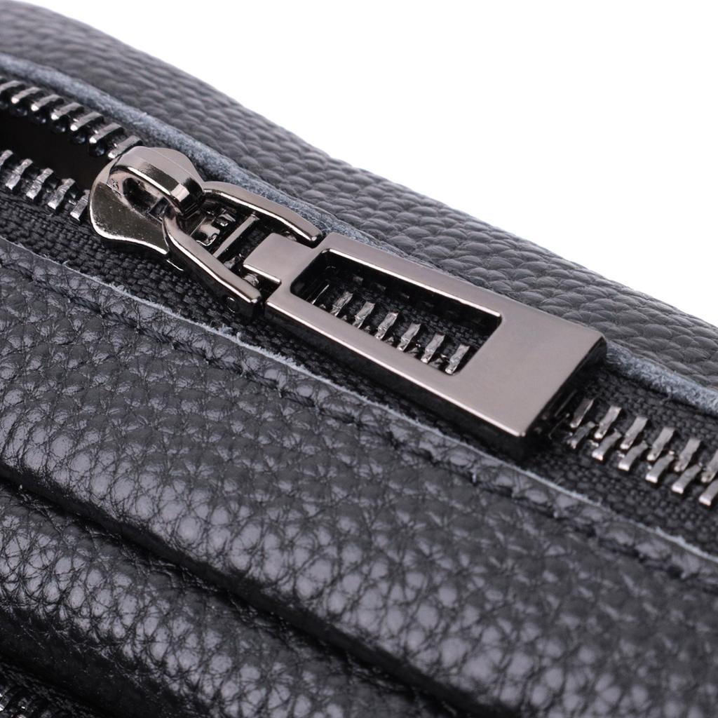 Women's Bag Stitched with Diamonds On the Front Side Made of Genuine Leather Vintage 22634 Black