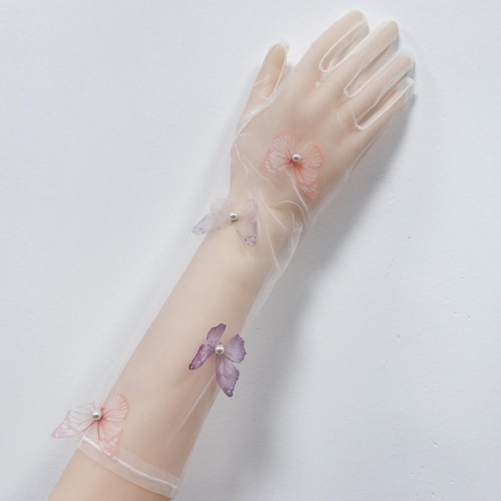 1Pairs Breathable Wedding Bridal Gloves Mesh Tulle Gloves New Bridal Gown Mittens Party Dress