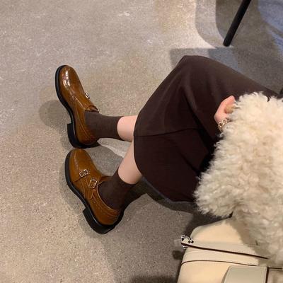 Версия из высококачественной коровьей кожи~ Британские ретро изысканные резные туфли-лодочки в стиле барокко Mengke кожаные туфли женские осенне-зимние