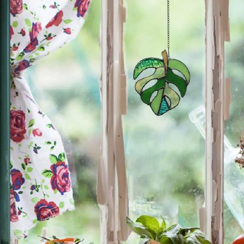 Ловец солнечного света в виде листа монстеры из акрила для настенного декора, подарка и празднования праздников