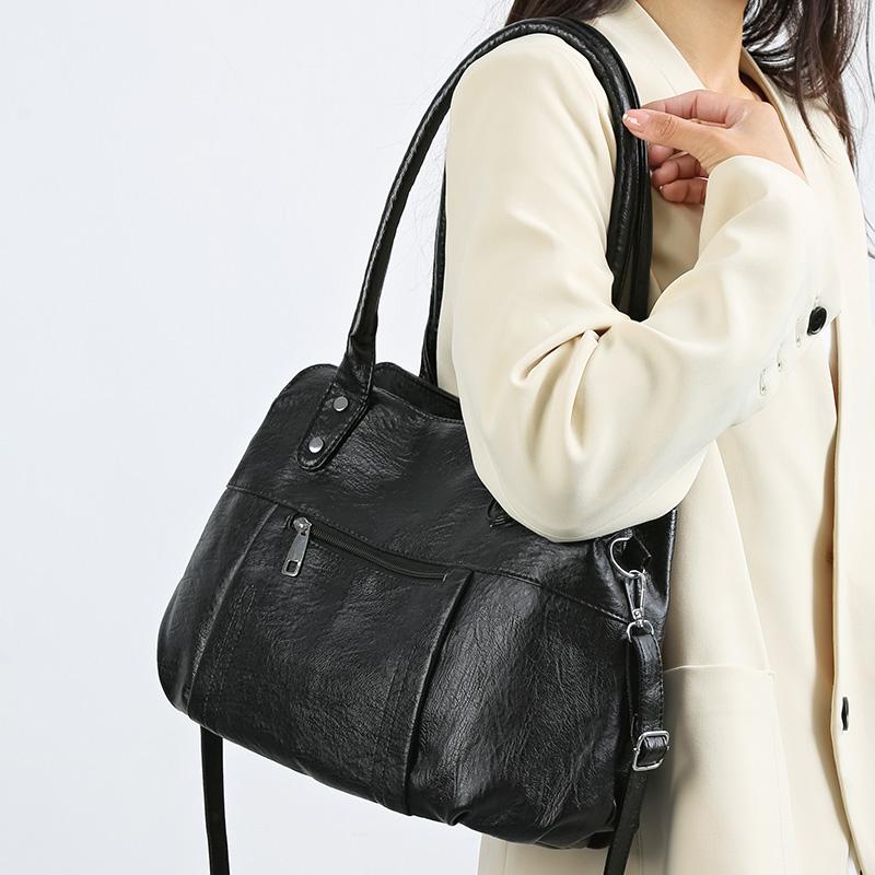 Сумка для мамы Мягкая кожаная сумка Женская сумка через плечо Сумка для компьютера Сумка-тоут