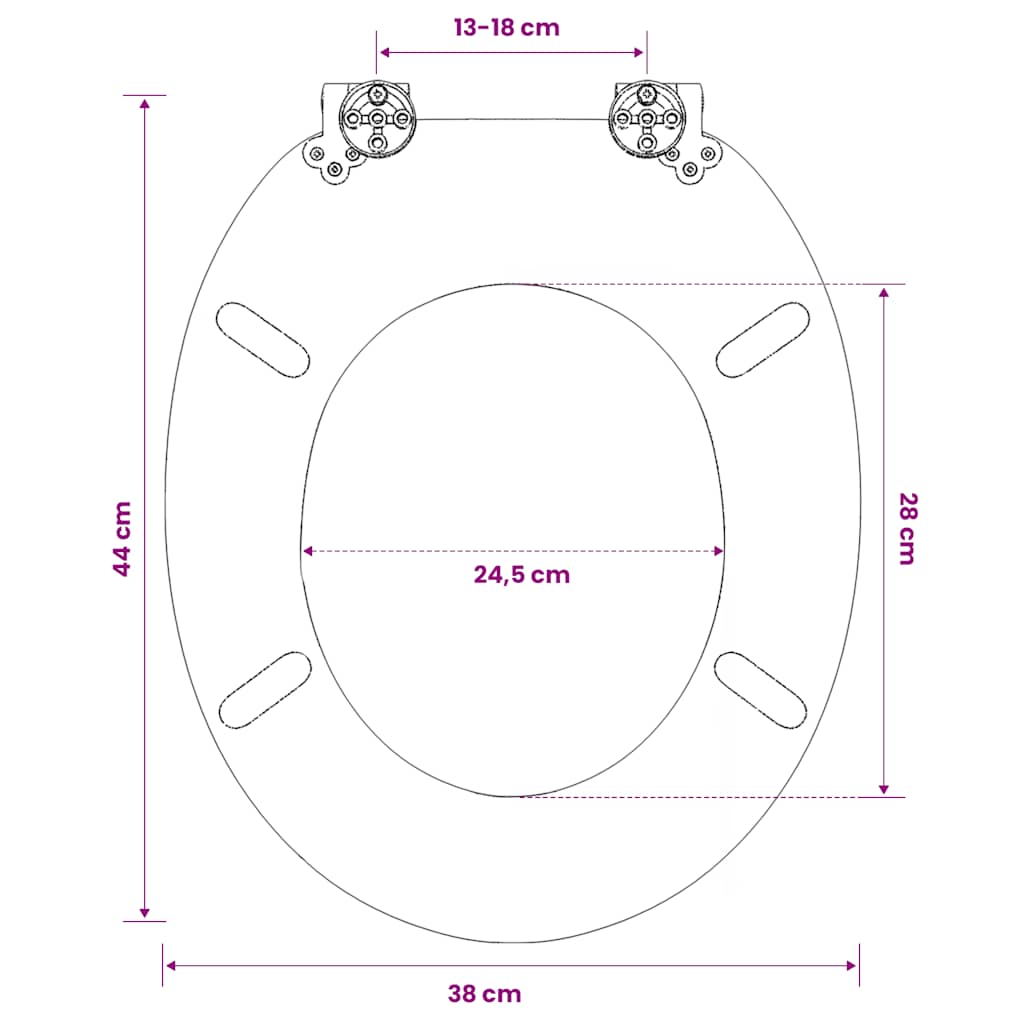 Toilet Seat with MDF Lid Minimalist Design White