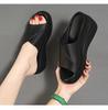 Fashion Summer Women 2024 New Fish Mouth Non-slip Thick Bottom Soft Leather Sandals Ladies Slides Casual Wedge Heel Slippers 40