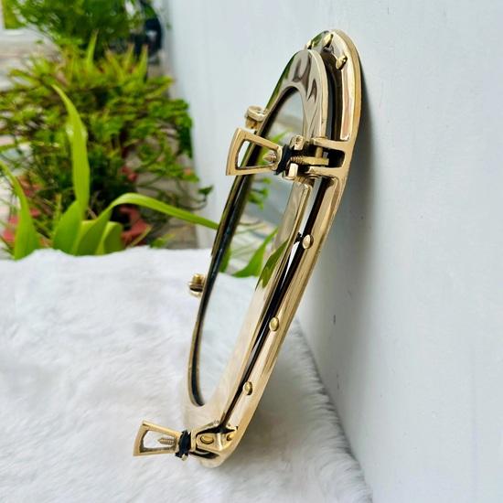 Латунный овальный иллюминатор Латунное корабельное зеркало, Морское окно Настенное зеркало, Морское зеркало для ванной комнаты Домашний декор, Подарок