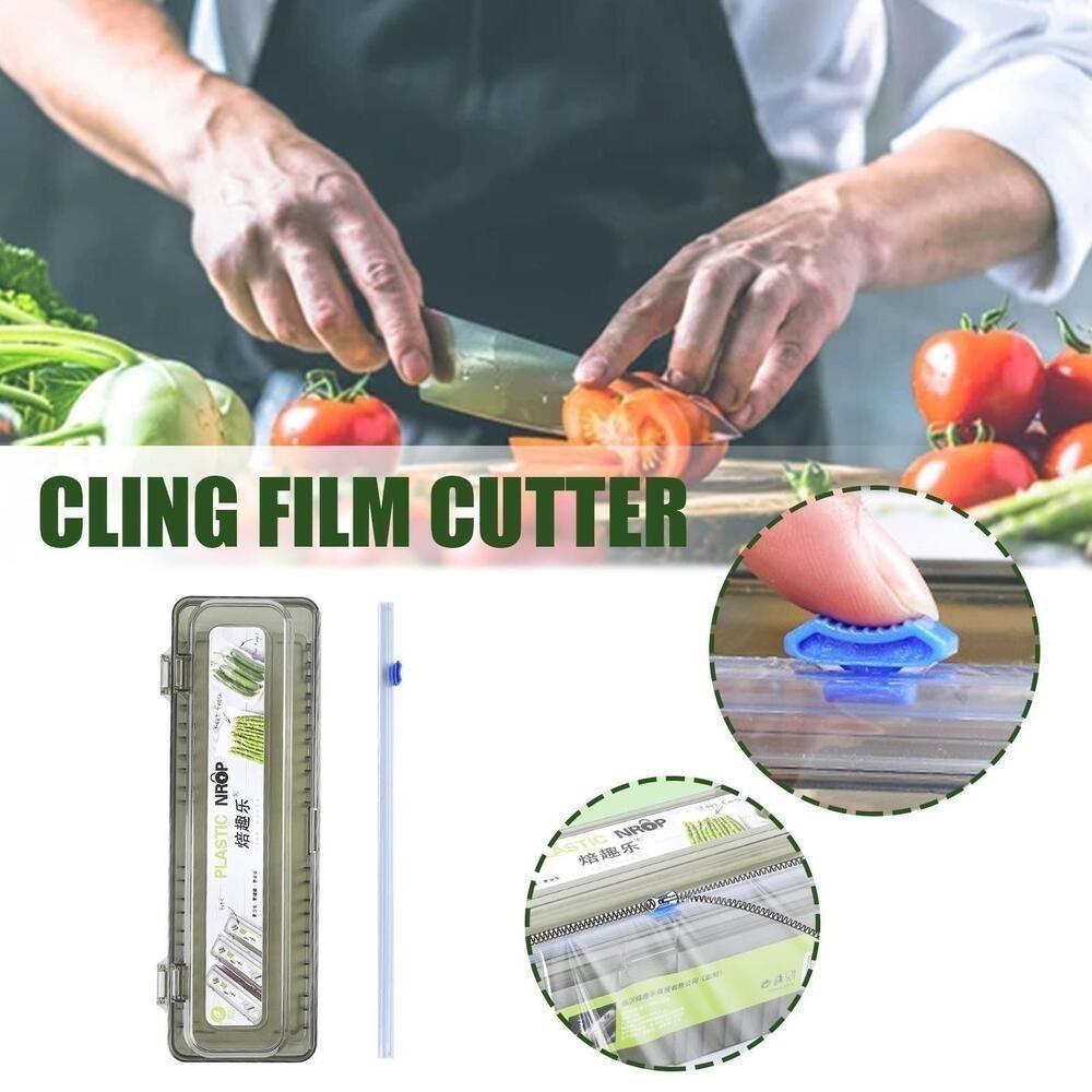 Reusable Food Wrap Dispenser Plastic Film Dispenser Cutting Box for Kitchen Tool Accessories