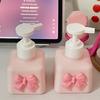 Розовый дизайн с бантом, бутылка-дозатор для жидкого мыла для организации столешницы в ванной комнате, необходимый в путешествиях контейнер для мыла