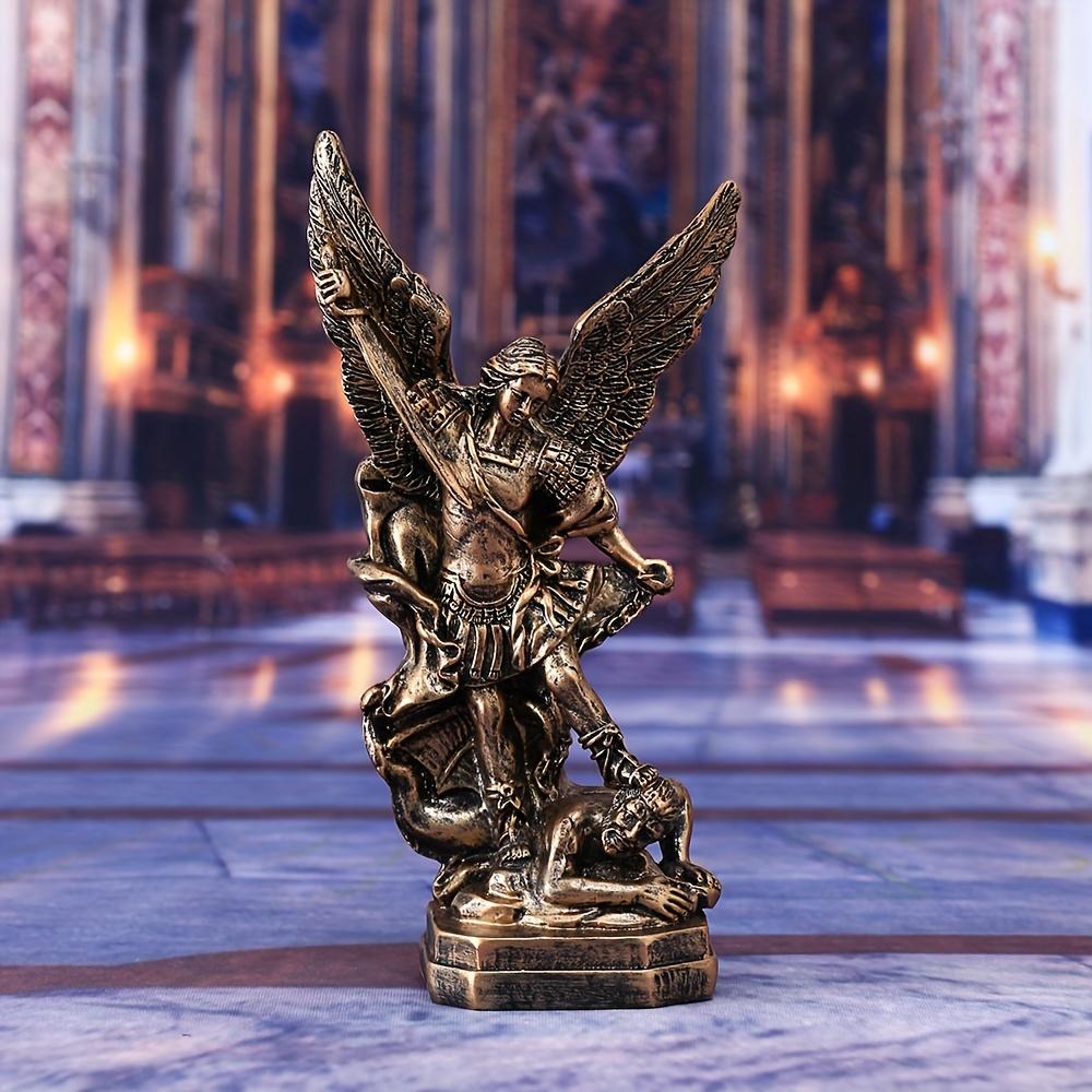 1 шт. Статуя Архангела Мигеля, статуя Святого Михаила из бронзовой смолы, Архангел Михаил, победивший сатану, коллекция фигурок для коллекции