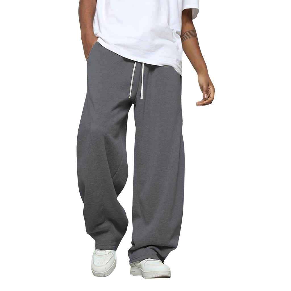 Men's Solid Color Loose Wide Leg Sweatpants Men's Casual Fashion Sweatpants